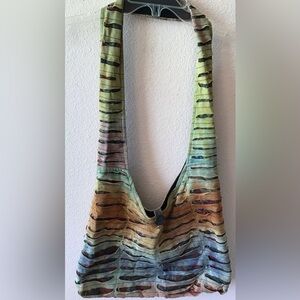 Flying high foot path trading co.  Distressed crossbody bag, 100% cotton